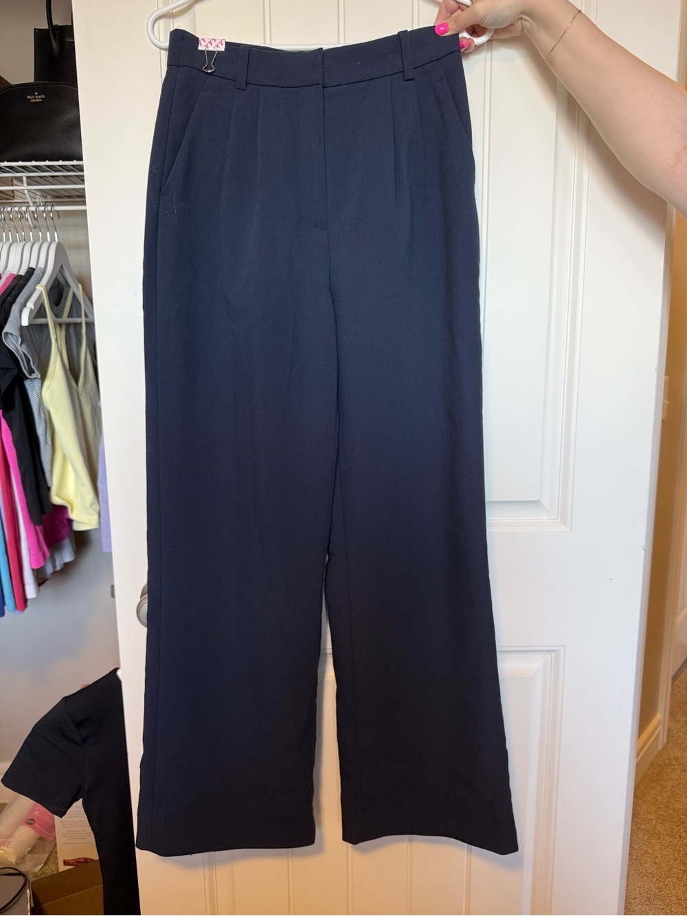 Abercrombie & Fitch Navy Wide-Leg Trousers